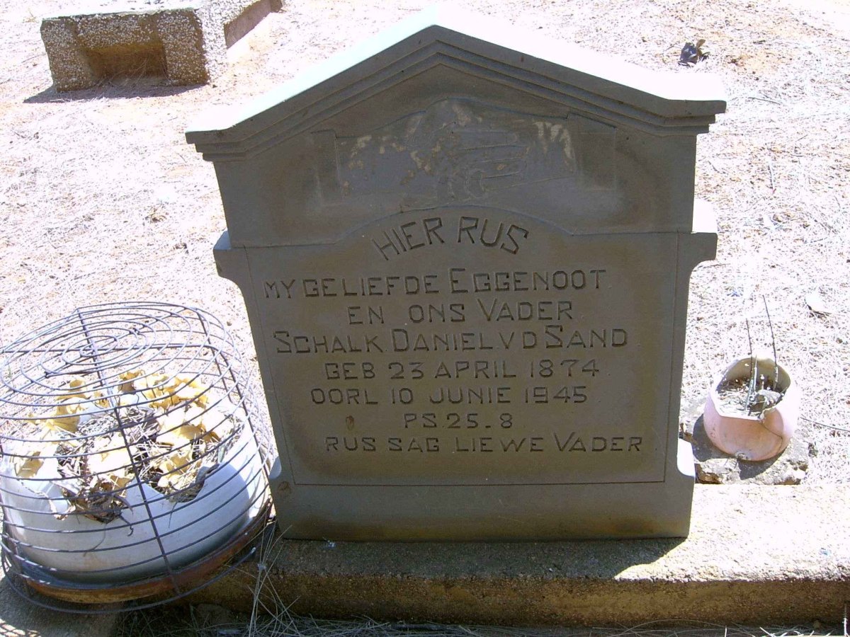 SAND Schalk Daniel, v.d. 1874-1945