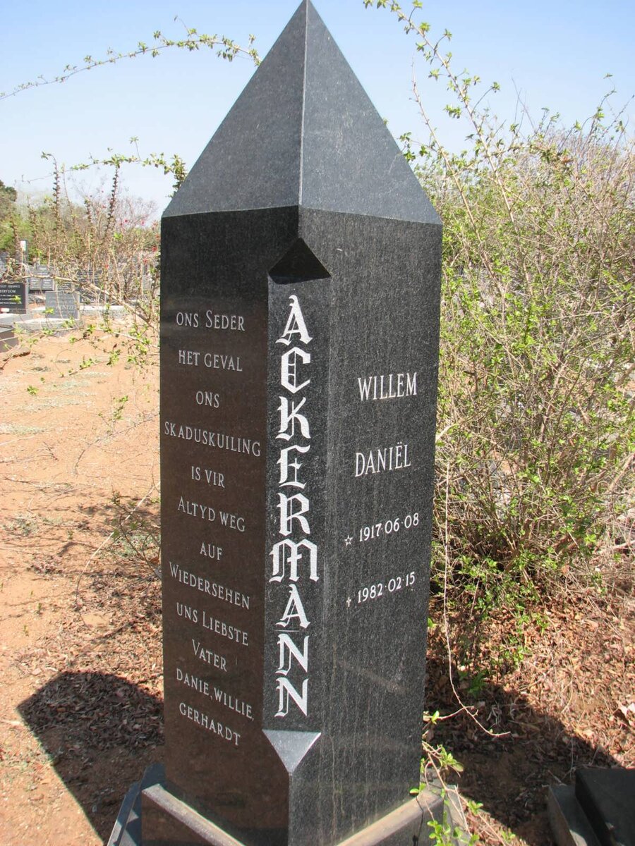 ACKERMANN Willem Daniel 1917-1982