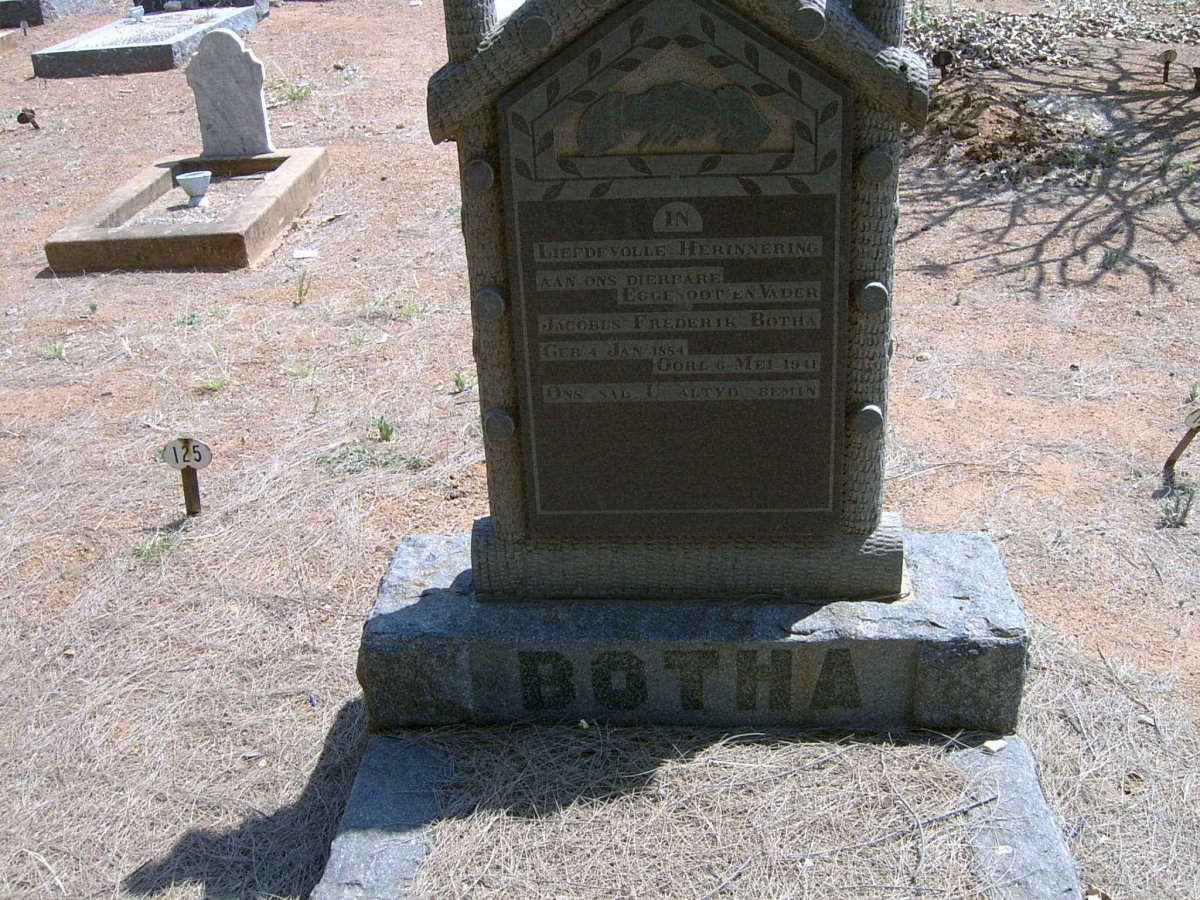 BOTHA Jacobus Frederik 1884-1941