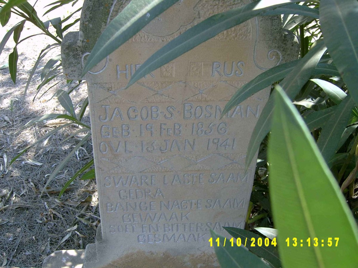 BOSMAN Jacob S. 1856-1941