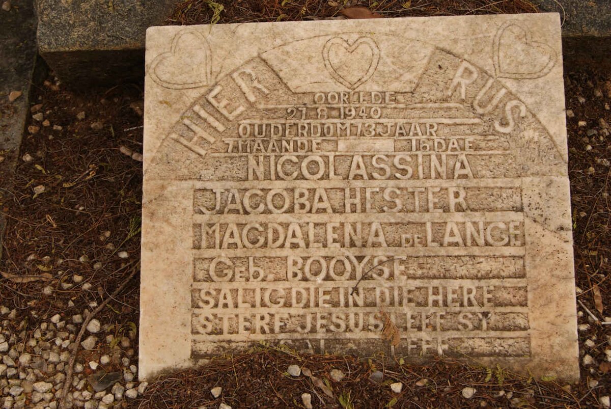 LANGE Nicolassina Jacoba Hester Magdalena, de nee BOOYSE -1940