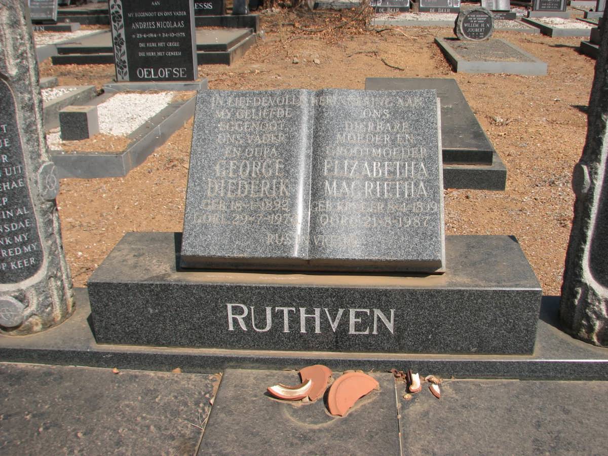 RUTHVEN George Diederik 1892-1976 &amp; Elizabeth Magrieta KRUGER 1899-1987