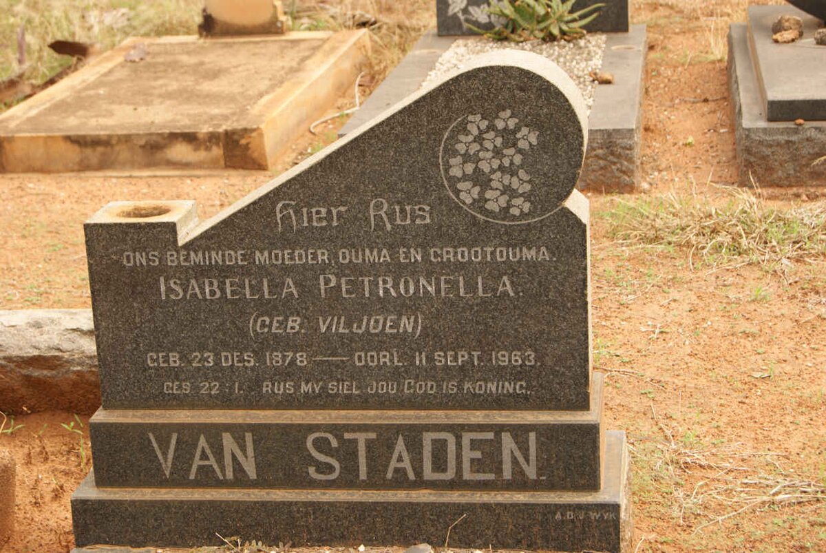 STADEN Isabella Petronella, van nee VILJOEN 1878-1963