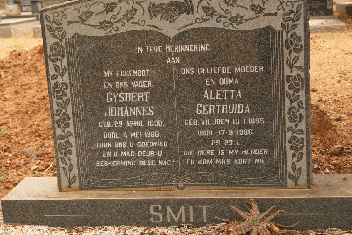 SMIT Gysbert Johannes 1890-1968 &amp; Aletta Gertruida VILJOEN 1895-1986