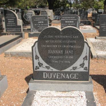 DUVENAGE Hanna Jane nee WALTERS 1911-1976