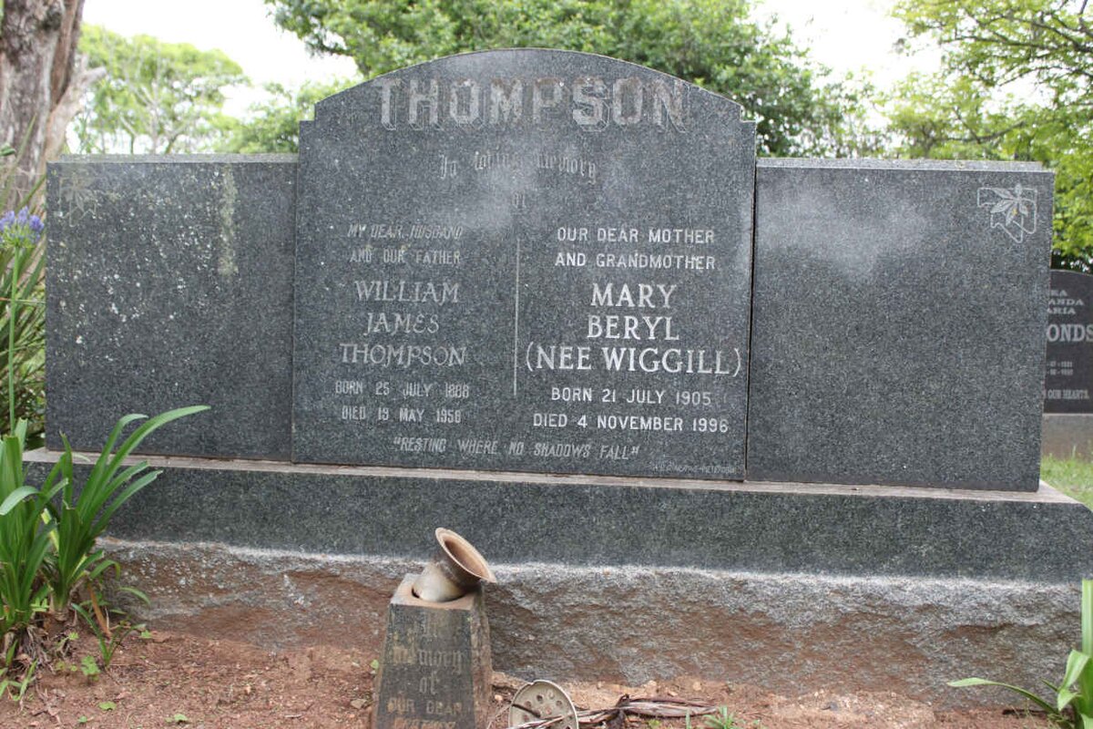 THOMPSON William James 1888-1958 &amp; Mary Beryl WIGGILL 1905-1996