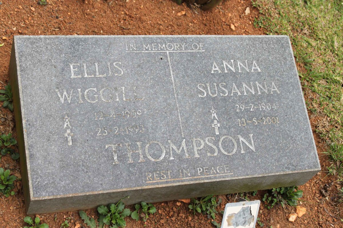 THOMPSON Ellis Wiggill 1909-1993 &amp; Anna Susanna 1904-2001