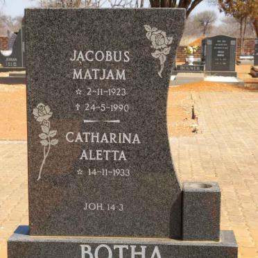 BOTHA Jacobus Matjam 1923-1990 &amp; Catharina Aletta 1933-