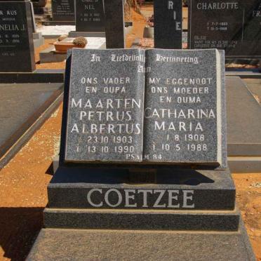 COETZEE Maarten Petrus Albertus 1903-1990 &amp; Catharina Maria 1908-1988