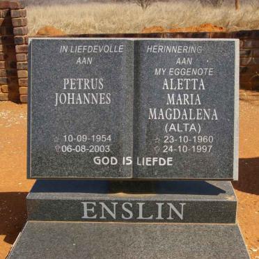 ENSLIN Petrus Johannes 1954-2003 &amp; Aletta Maria Magdalena 1960-1997