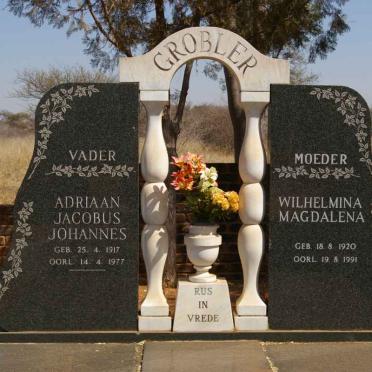 GROBLER Adriaan Jacobus Johannes 1917-1977 &amp; Wilhelmina Magdalena 1920-1991