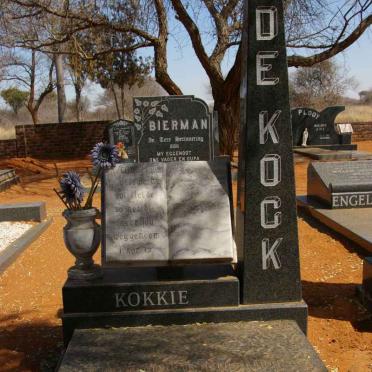 KOCK, Jacobus Johannes, de 194?-1987