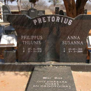 PRETORIUS Philippus Theunis 1916-1997 &amp; Anna Susanna 1919-2009