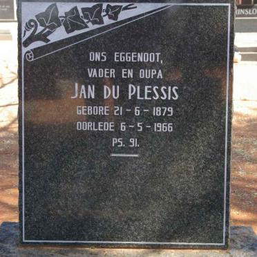 PLESSIS Jan, du 1879-1966