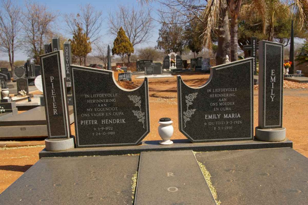 RO? Pieter 1924-1989 &amp; Emily Maria DU TOIT 1926-1991