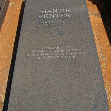 VENTER Hantie 1932-2002