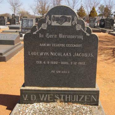 WESTHUIZEN Lodewyk Nicolaas Jacobus, v.d. 1892-1962