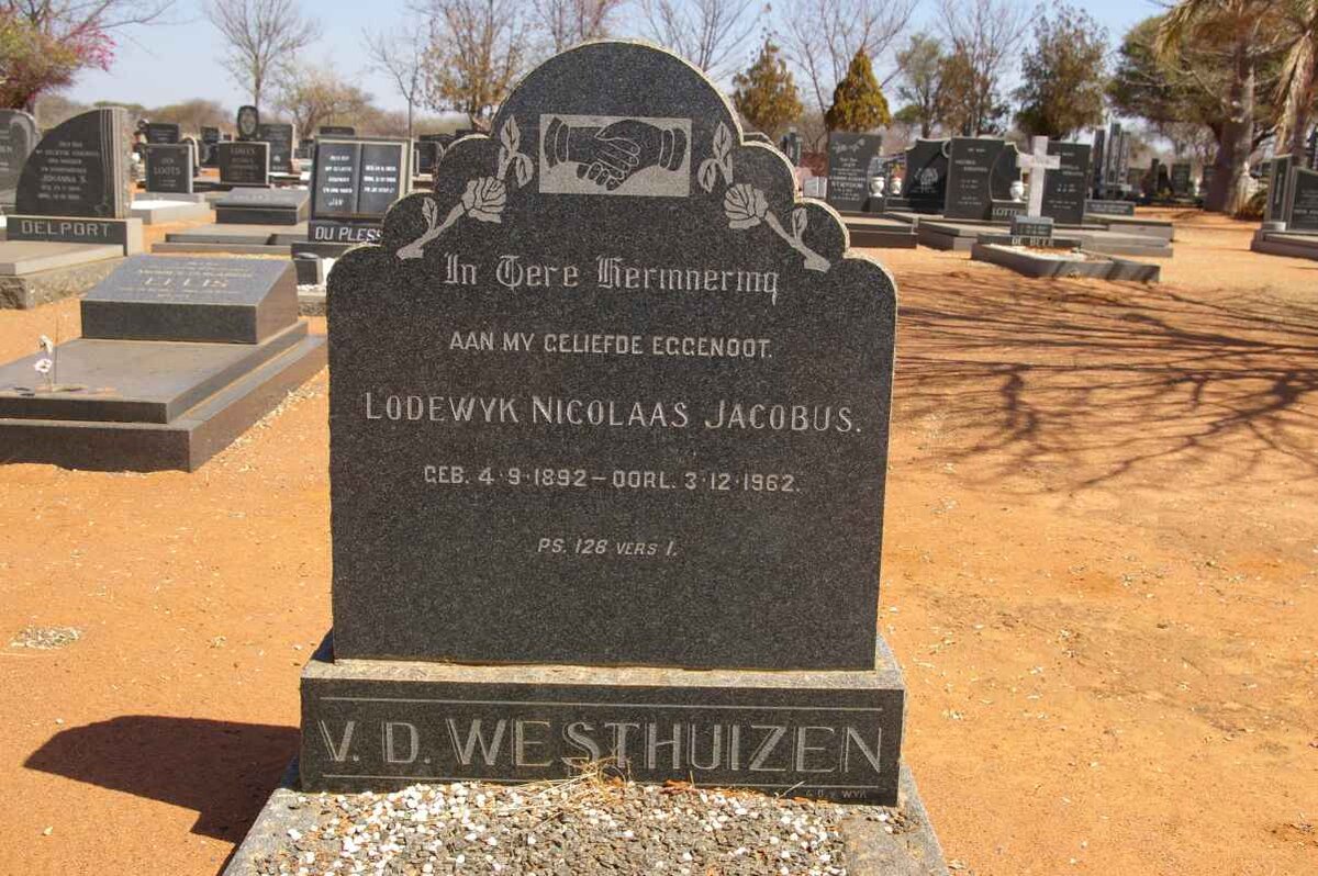 WESTHUIZEN Lodewyk Nicolaas Jacobus, v.d. 1892-1962