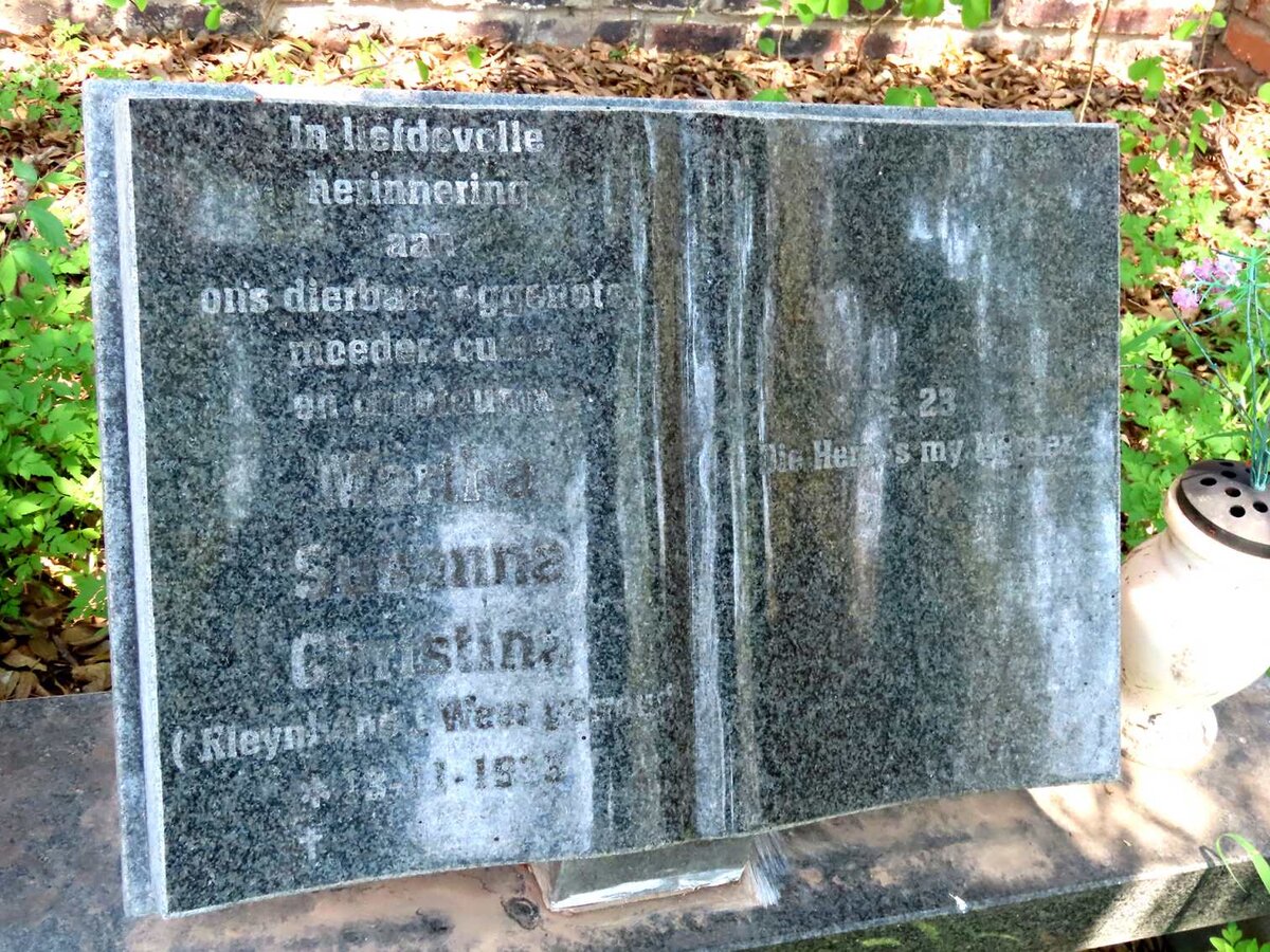 RENSBURG Martha Susanna Christina, Janse van KLEYNHANS 1935- 