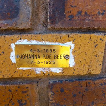 BEER Johanna P., de 1885-1925