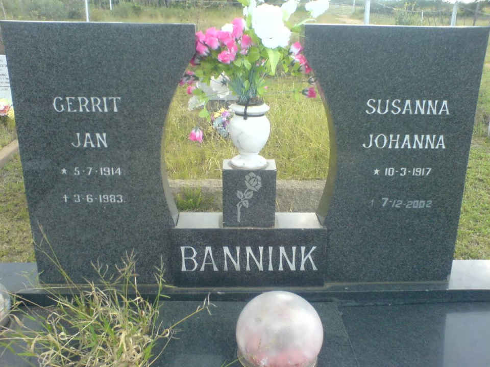 BANNINK Gerrit Jan 1914-1983 &amp; Susanna Johanna 1917-2002