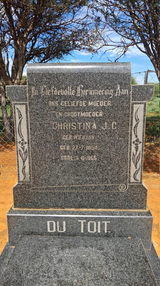 TOIT Christina J.C., du nee WIEHAHN 1894-1965