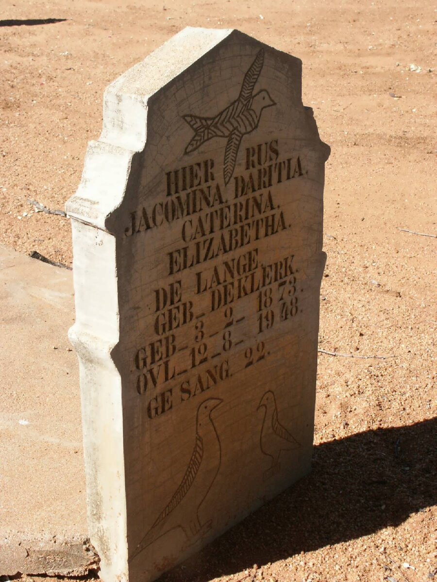 LANGE Jacomina Daritia Caterina Elizabetha, de nee DE KLERK 1873-1948