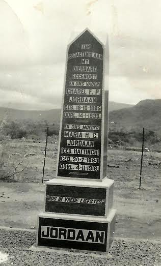 JORDAAN Charel F.P. 1885-1939 &amp; Maria H.C. HATTINGH 1883-1918