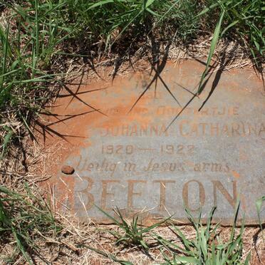 BEETON Johanna Catharina 1920-1922