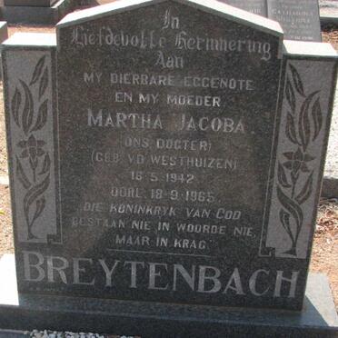 BREYTENBACH Martha Jacoba nee V.D. WESTHUIZEN 1942-1965