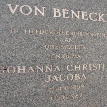 BENECKE Johanna Christina Jacoba, von 1899-1987