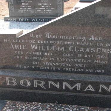 BORNMAN Arie Willem Claasens 1910-1964