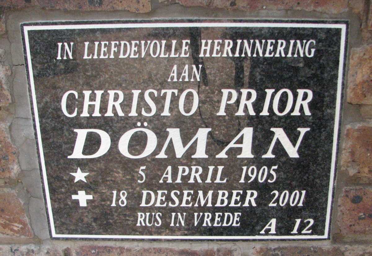 DOMAN Christo Prior 1905-2001