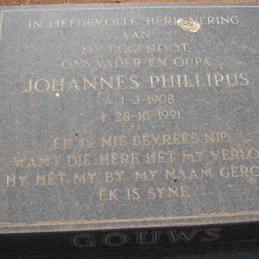 GOUWS Johannes Phillipus 1908-1991