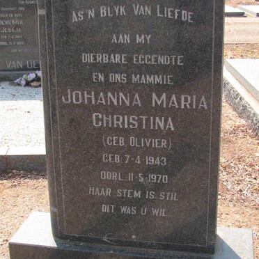 HEEVER Johanna Maria Christina, van den nee OLIVIER 1943-1970