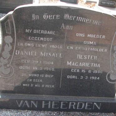 HEERDEN Daniel Misael, van 1904-1960 &amp; Hester Margarietha 1906-1984