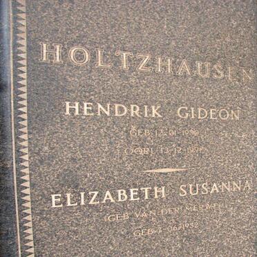 HOLTZHAUSEN Hendrik Gideon 1950-1991 &amp; Elizabeth Susanna VAN DER MERWE 1952-
