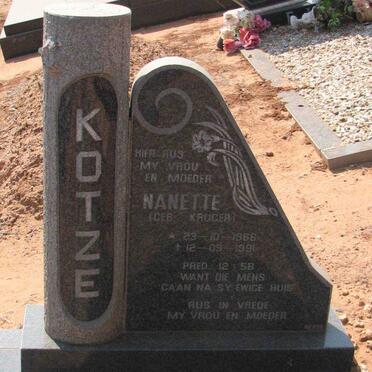 KOTZE Nanette nee KRUGER 1966-1991