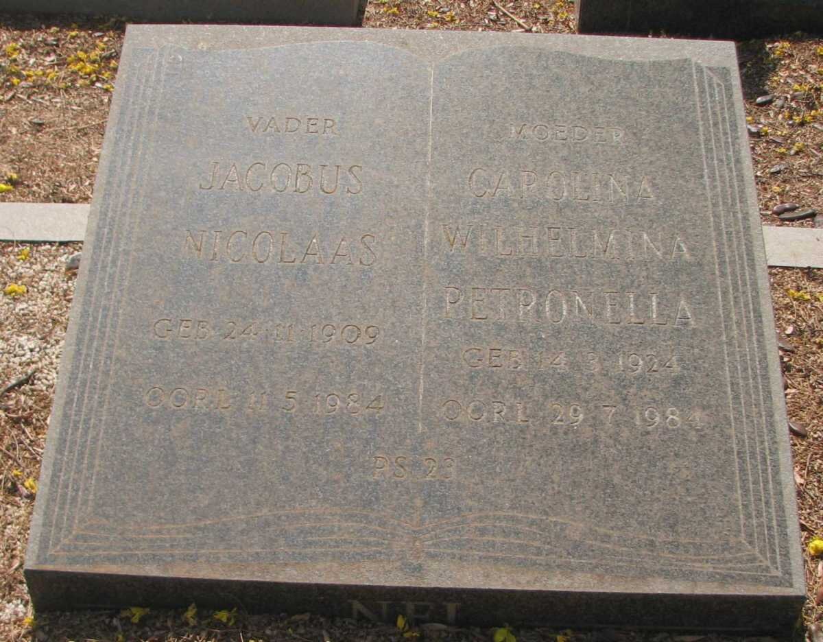 NEL Jacobus Nicolaas 1909-1984 &amp; Carolina Wilhelmina Petronella 1912-1984