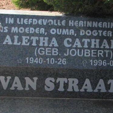 STRAATEN Frans Pieter, van 1934-1996 &amp; Aletha Catharina JOUBERT 1940-1996