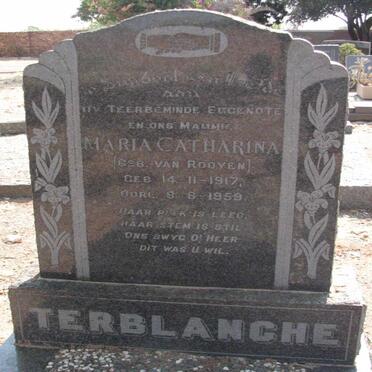 TERBLANCHE Maria Catharina nee VAN ROOYEN 1917-1959
