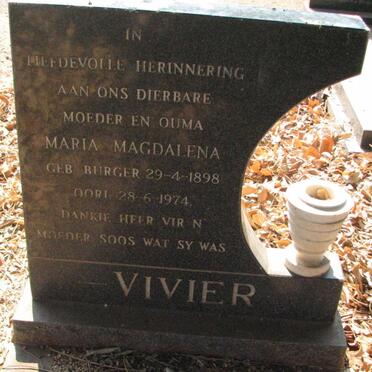 VIVIER Maria Magdalena nee BURGER 1898-1974