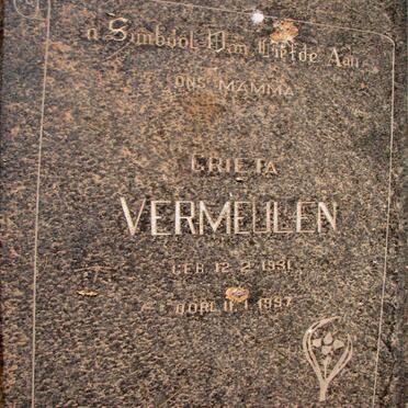 VERMEULEN Grieta 1931-1997