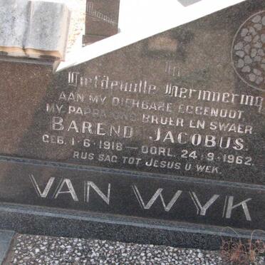 WYK Barend Jacobus, van 1918-1962