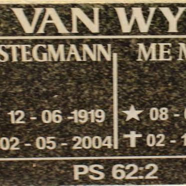 WYK G.F., van 1919-2004 &amp; M.E. 1925-2006