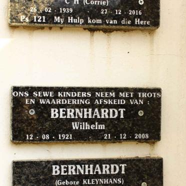 PIETERSE C.H. 1939-2016 :: BERNHARDT Wilhelm 1921-2008 &amp; Elsie Jozina KLEYNHANS 1923-2016
