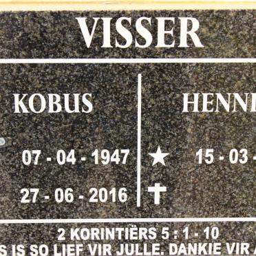 VISSER Kobus 1947-2016 &amp; Hennie 1951-