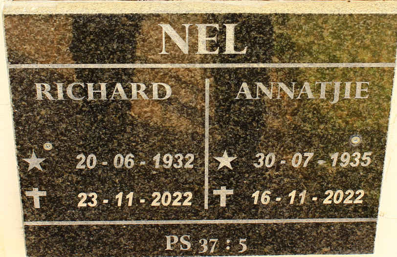 NEL Richard 1932-2022 &amp; Annatjie 1935-2022