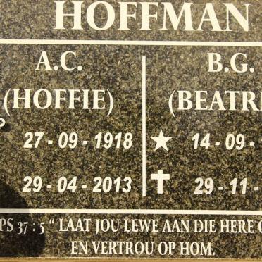 HOFFMAN A.C. 1918-2013 &amp; B.G. 1924-2018