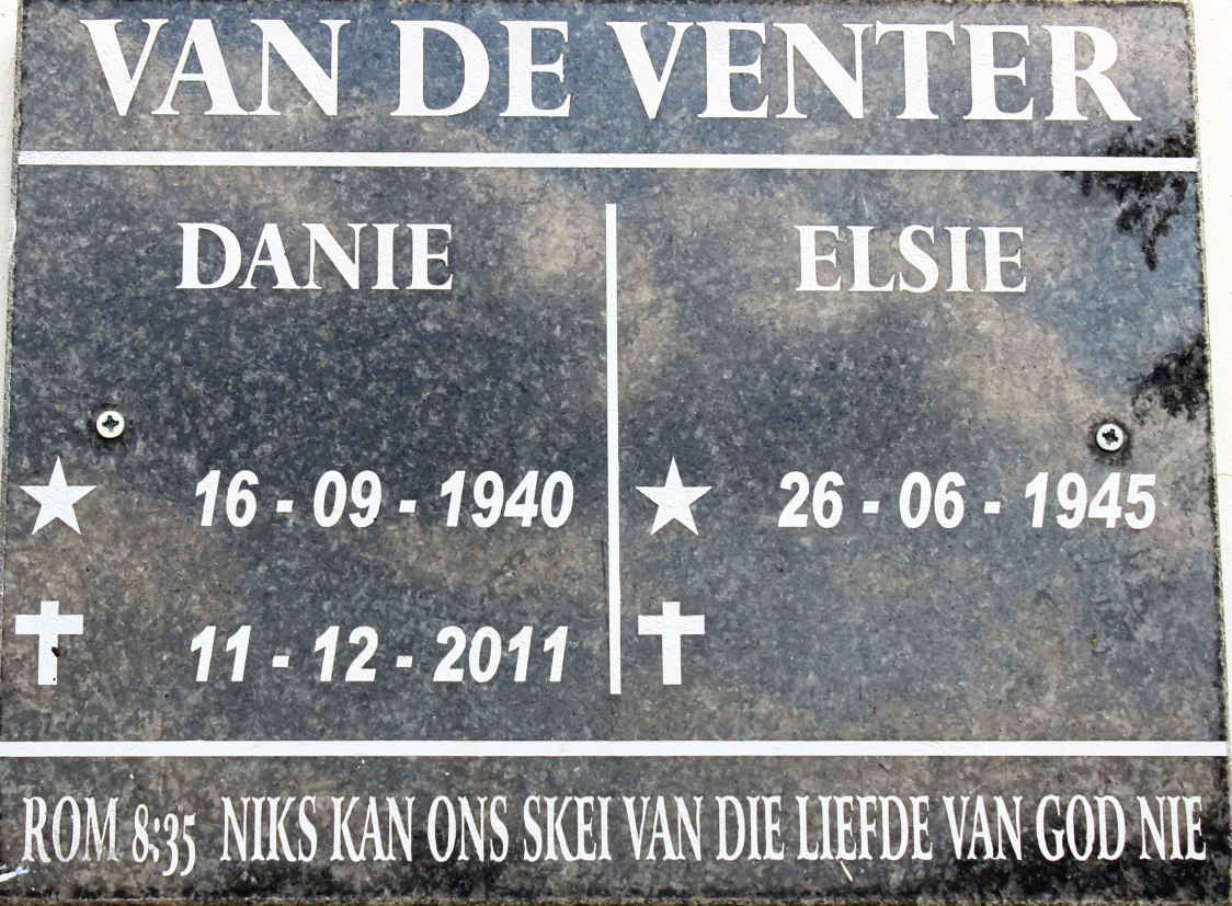 VENTER Danie, van de 1940-2011 &amp; Elsie 1945-